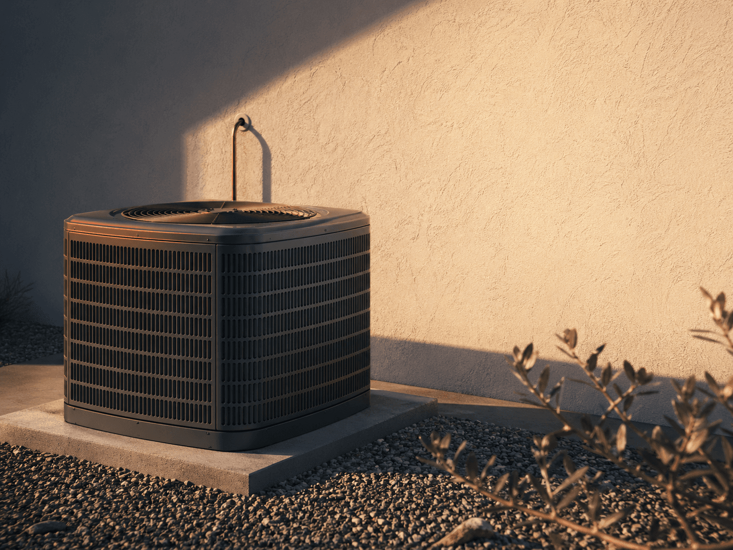 Outdoor air-conditioning condenser unit installed beside a Sacramento home.